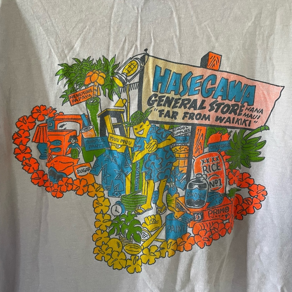 Hasegawa General Road To Hana Maui Hawaii Tiki Vintage TShirt Xl